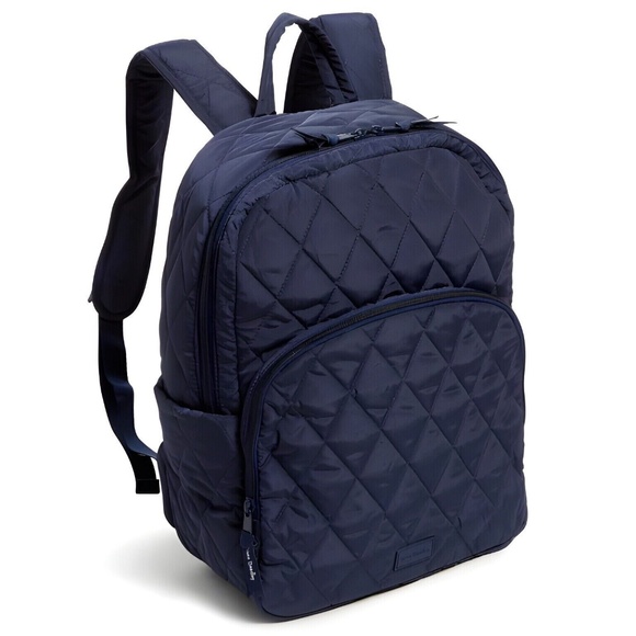 New Vera Bradley Ultralight Medium quilted Backpack in scroll navy - Picture 1 of 5
